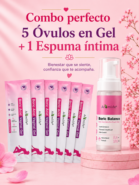 Combo - 5 Ovulos en Gel y Jabon Intimo de Acido Borico (Envio Gratis)